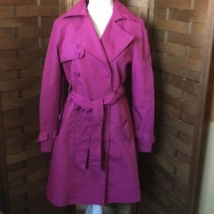 Nine West ladies Magenta Trench Coat SZ M